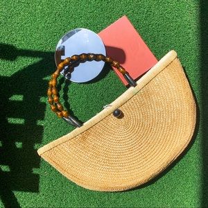 Woven Half-Moon Straw Bag